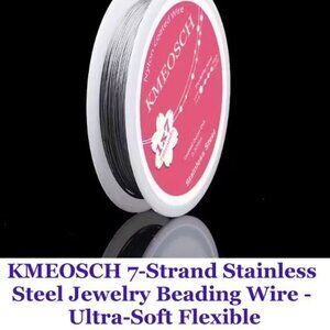 KMEOSCH Silver 7-Strand Nylon Coated Stainless Steel Beading Wire ø0.45mm